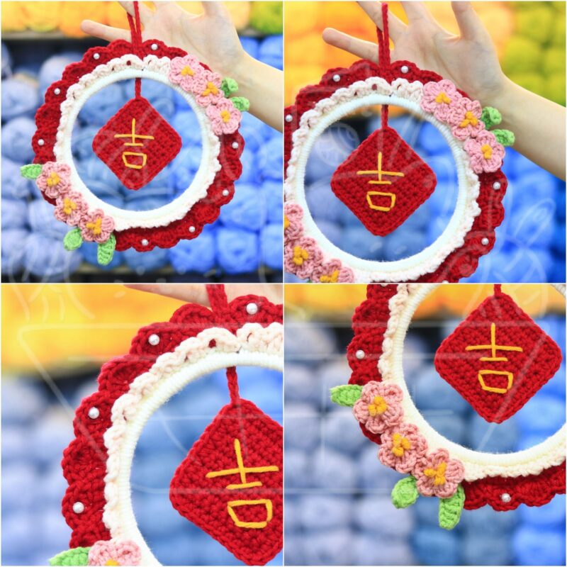ZK0248 桃花滿滿花環揮春材料包