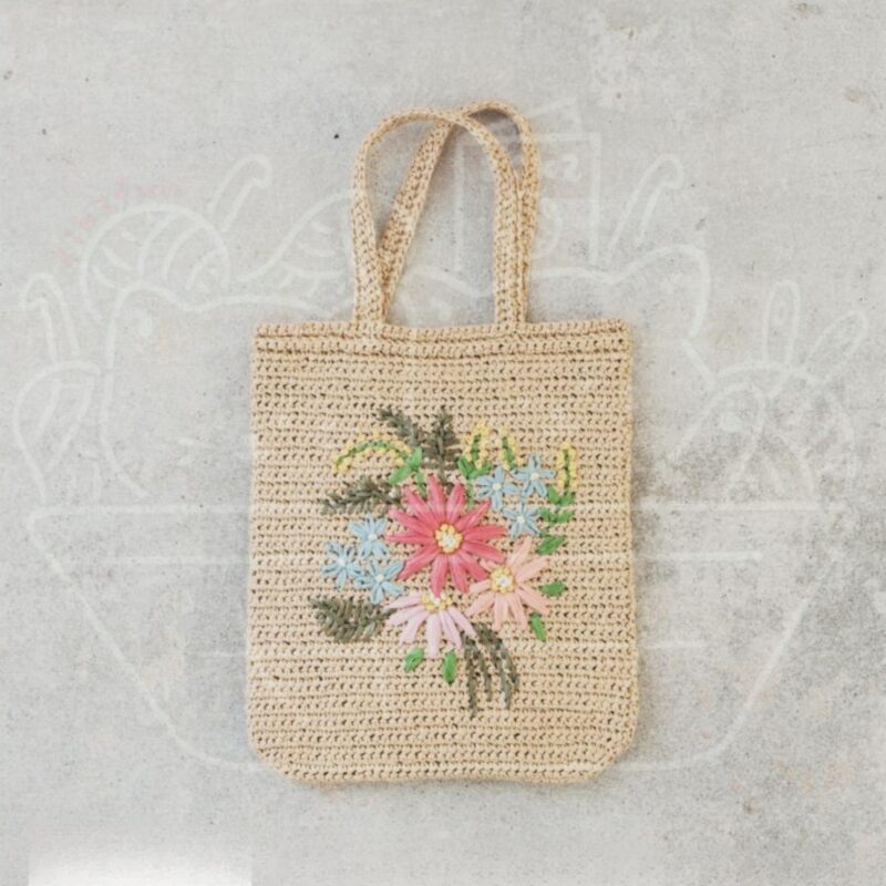 花卉刺繡圖案手提袋材料包 #HB0464