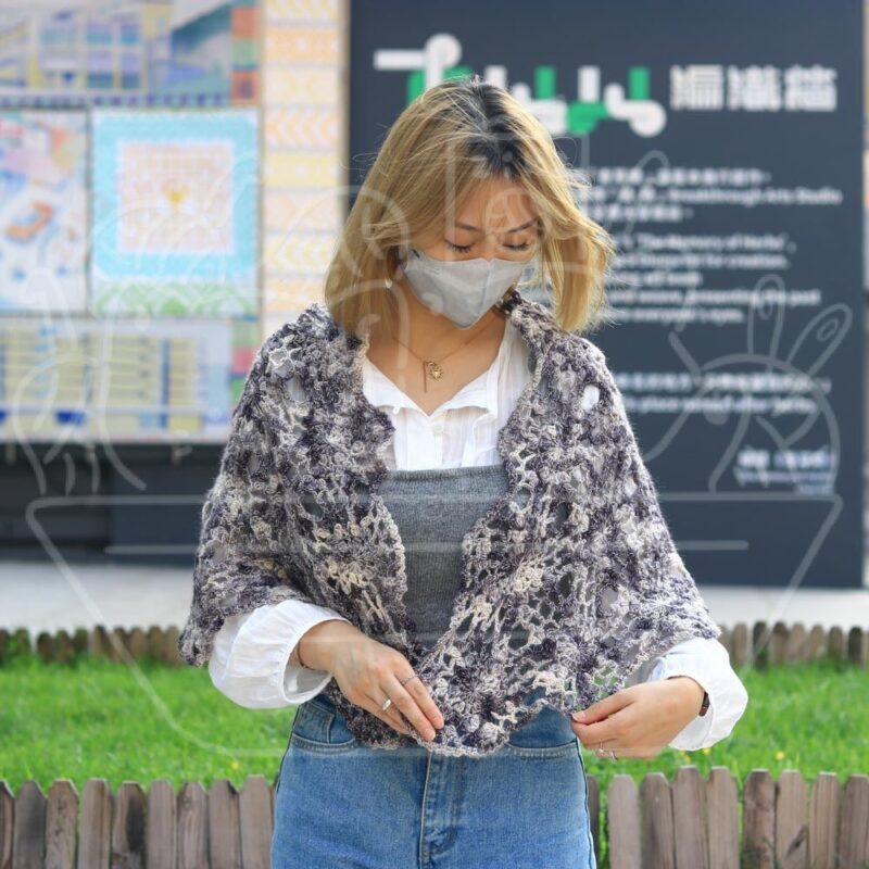 六角花花織片梯形披肩材料包 #SC0668